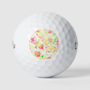 Cute colourful watercolor floral pattern golf balls