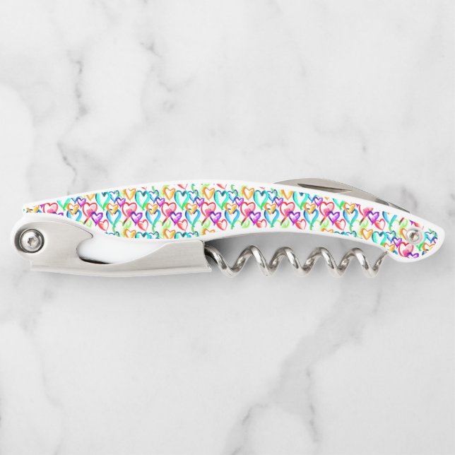 Cute colourful watercolor flowers corkscrew (Front)