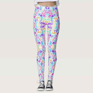 Cute colourful watercolor flowers leggings