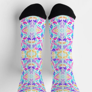 Cute colourful watercolor flowers socks