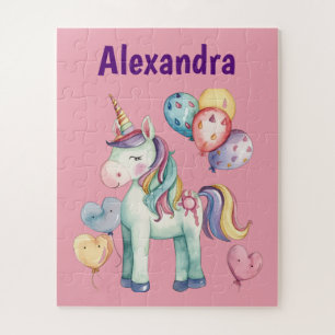 Cute Colourful Watercolor Unicorn Jigsaw Puzzle