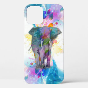cute colourful watercolours splatters elephant Case-Mate iPhone case