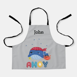 Cute Colourful Whale Apron