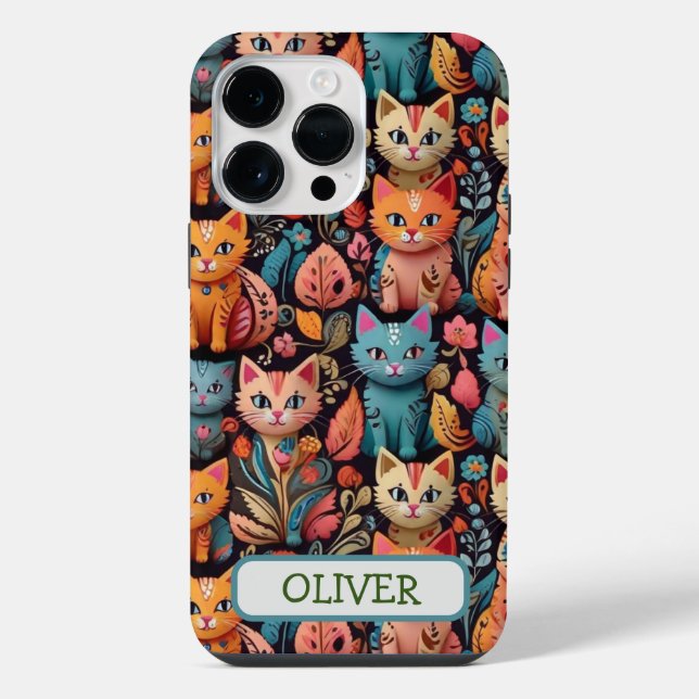  Cute Colourful Whimsical Kittens iPhone Case (Back)