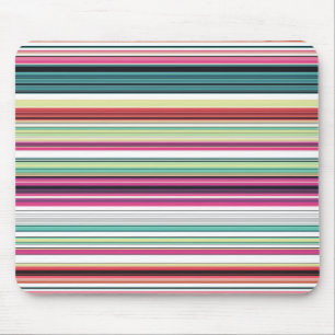 Cute colourful white stripes mouse mat