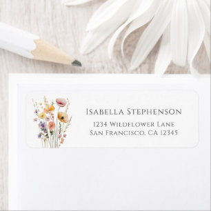 Cute Colourful Wildflowers Boho Return Address