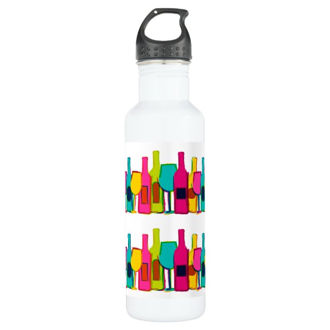 Cute colourful wine bottles pattern (Front)