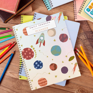 Cute Colourful With Custom Kid Name Astronomy Them Planner