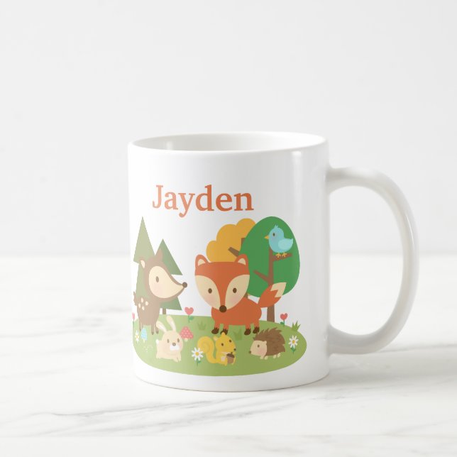 Cute Colourful Woodland Animal For Kids Coffee Mug (Right)