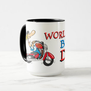 Cute Colourful Worlds Best Biker Dad Mug