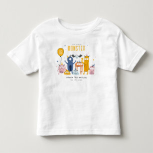 Cute Colourful Yellow Party Monsters Kids Birthday Toddler T-Shirt