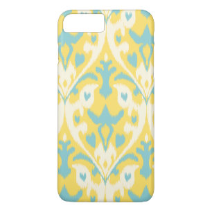 Cute colourful yellow teal ikat tribal pattern iPhone 8 plus/7 plus case