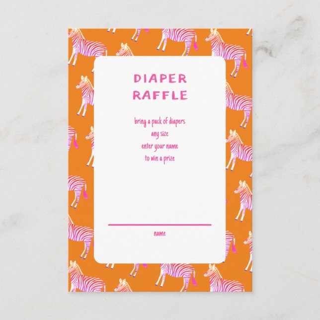 Cute Colourful Zebras Custom Baby Shower  Enclosure Card (Front)