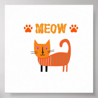 cute colourfull cat look great  poster