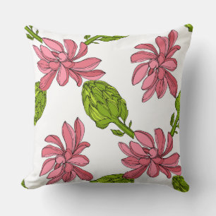 Cute colours floral in the jungle Succulent pink Cushion