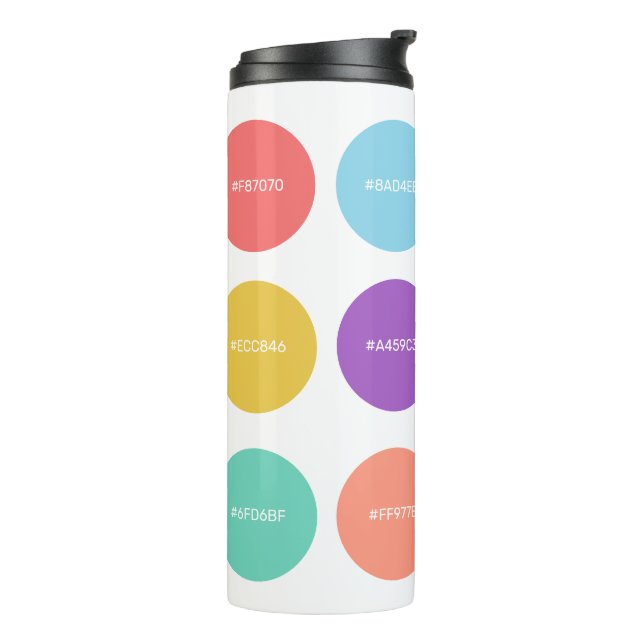 Cute Colours with Hex Codes Designer tumbler (Rotated Left)