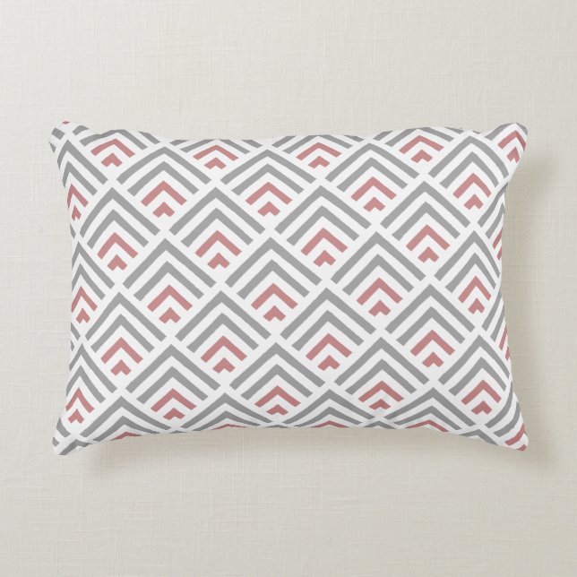 Cute combination sage green, burgundy Zigzag Decorative Cushion (Front)
