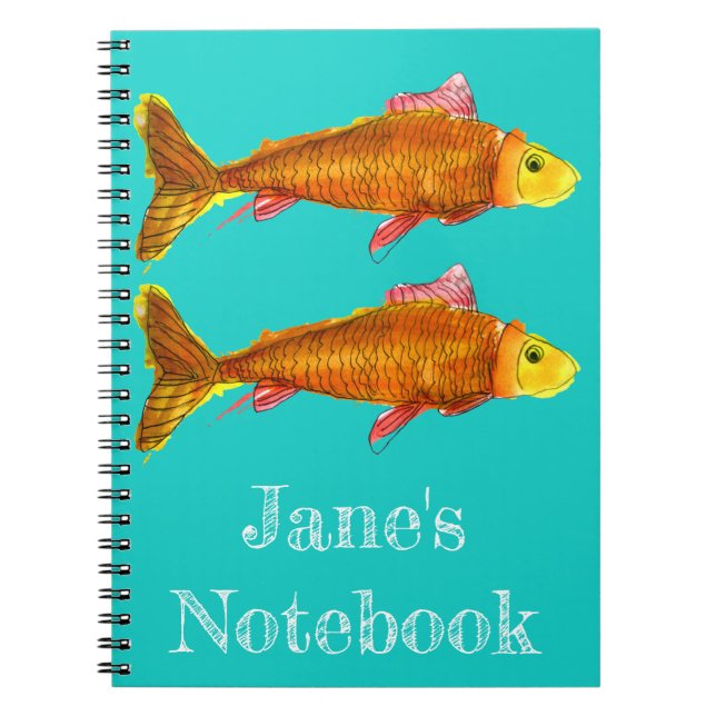 Cute comet goldfish pop art illustration notebook (Front)