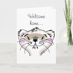Cute Comic Ferret Face Holiday Card