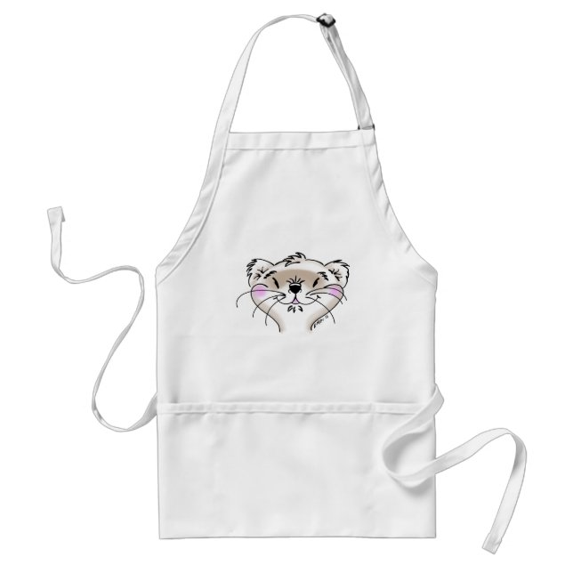 Cute Comic Ferret Face Standard Apron (Front)