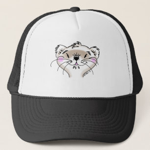 Cute Comic Ferret Face Trucker Hat