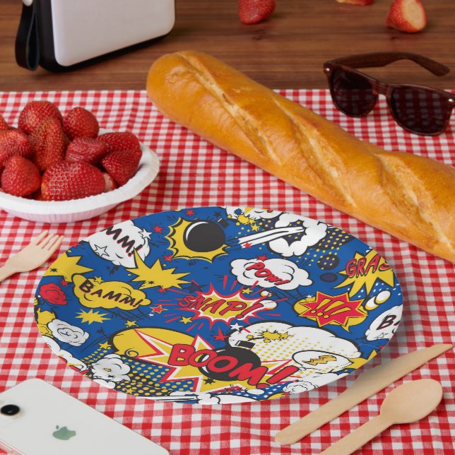 Cute Comic Pattern  Paper Plate (Picnic)
