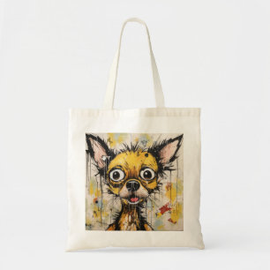 Cute Comical Abstract Chihuahua Dog Tote Bag
