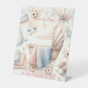 Cute coming soon announcement Invitation Pedestal Sign