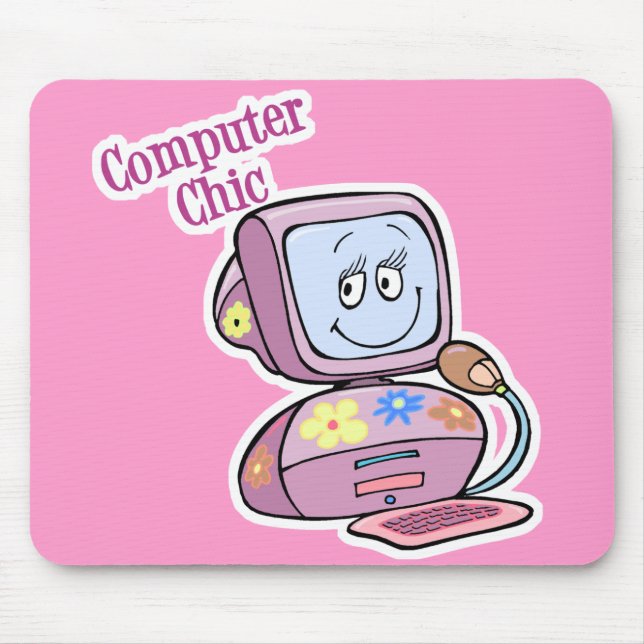 Cute Computer Chic Design Mouse Mat (Front)
