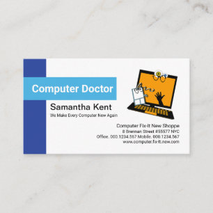 Cute Computer Mouse Technology PC Repairs Business Card