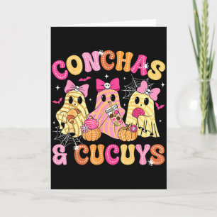 Cute Conchas And Cucuys Ghost Funny Mexican Hallow Card