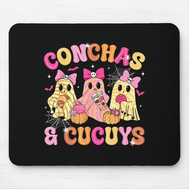 Cute Conchas And Cucuys Ghost Funny Mexican Hallow Mouse Mat (Front)