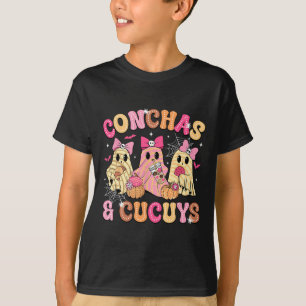 Cute Conchas And Cucuys Ghost Funny Mexican Hallow T-Shirt