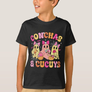 Cute Conchas And Cucuys Ghost Funny Mexican Hallow T-Shirt
