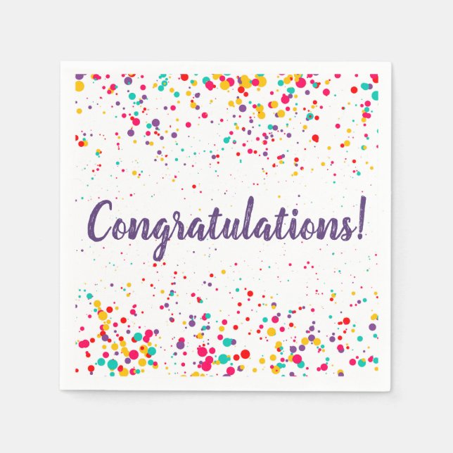 Cute Confetti Graduation Napkin (Front)