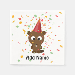 Cute Confetti Party Beaver Napkin
