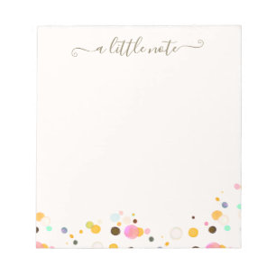 Cute Confetti Signature Script Note Card