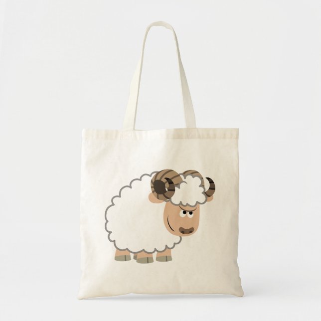 Cute Confident Cartoon Ram Bag (Front)
