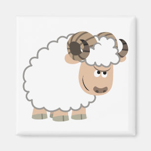 Cute Confident Cartoon Ram Magnet