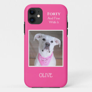 Cute Confident Dog With Soulful Eyes Forty Pink iPhone 11 Case
