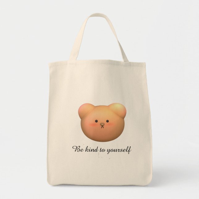 Cute Confident & Unstoppable Teddy Bear Tote Bag (Front)