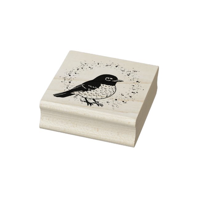 Cute Connecticut Bird With Mirabilis Rubber Stamp (Stamp)