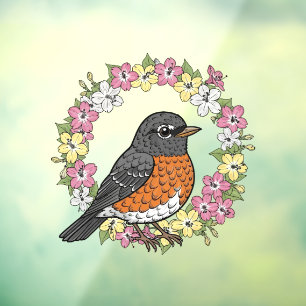 Cute Connecticut Bird With Mirabilis Window Cling