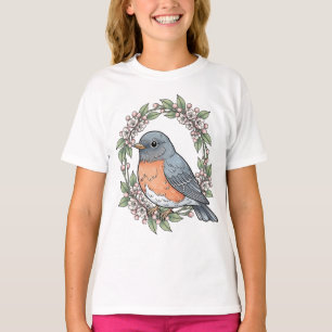 Cute Connecticut Bird With Mountain Laurel T-Shirt