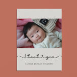 Cute connecting heart Baby shower thank you card<br><div class="desc">Modern and simple baby shower thank you card. Fully customisable with your baby's picture,  name and other details. Editable colours and background.</div>