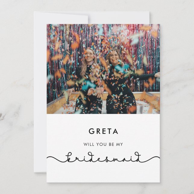 Cute connecting heart Bridesmaid proposal card (Front)