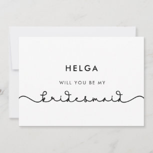 Cute connecting heart font Bridesmaid proposal Invitation