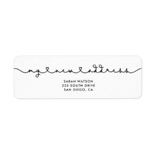 Cute connecting heart font My new address