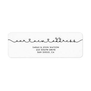 Cute connecting heart font Our new address