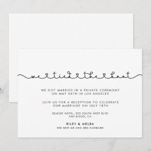 Cute connecting heart font We tied the knot card